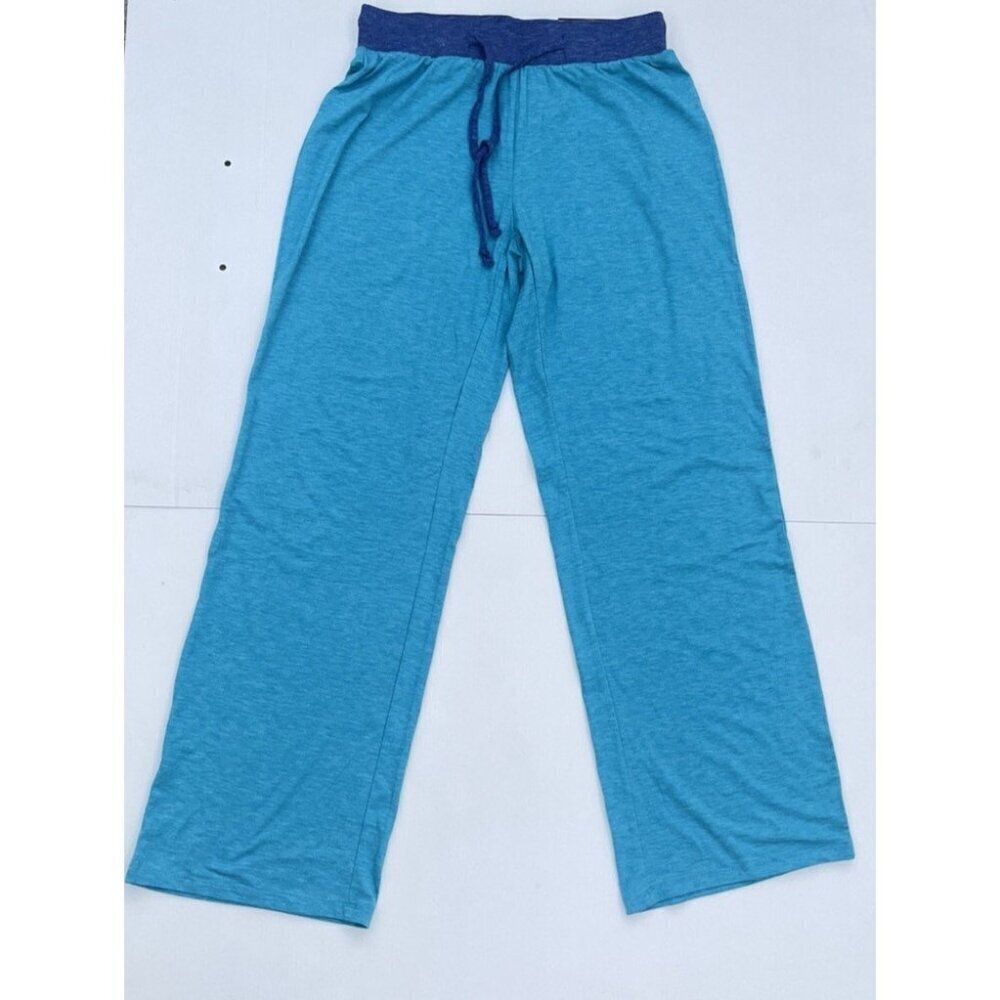 Natural Reflections Women’s Blue Wide Leg Pajama Pants Size S Adjustable Tie